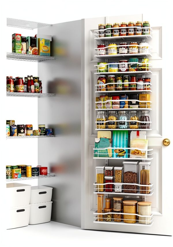 Moforoco White 9-Tier Over The Door Pantry Organizer-0