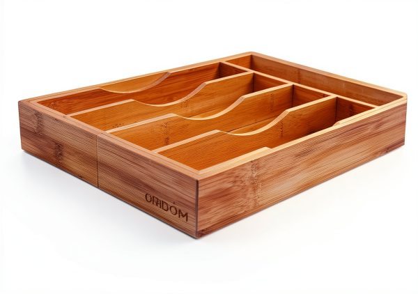 Expandable Bamboo Kitchen Drawer Organizer for Cutlery and Utensils, Adjustable Bamboo Wood Cutlery Tray in Drawer for Flatware and Silverware in Kitchen, (Natural)-4