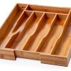 Expandable Bamboo Kitchen Drawer Organizer for Cutlery and Utensils, Adjustable Bamboo Wood Cutlery Tray in Drawer for Flatware and Silverware in Kitchen, (Natural)-7