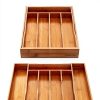 Expandable Bamboo Kitchen Drawer Organizer for Cutlery and Utensils, Adjustable Bamboo Wood Cutlery Tray in Drawer for Flatware and Silverware in Kitchen, (Natural)-1