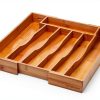 Expandable Bamboo Kitchen Drawer Organizer for Cutlery and Utensils, Adjustable Bamboo Wood Cutlery Tray in Drawer for Flatware and Silverware in Kitchen, (Natural)-2