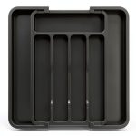 Silverware Drawer Organizer Lifewit Adjustable Black Plastic 8.5‑14.1"-0