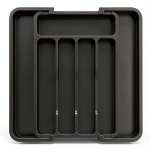 Silverware Drawer Organizer Lifewit Adjustable Black Plastic 8.5‑14.1"-0